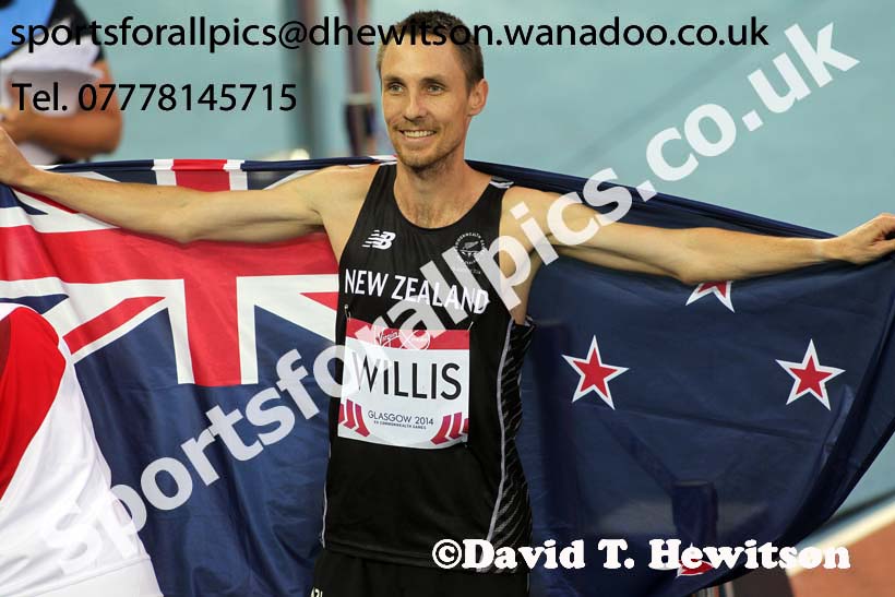 Nick Willis (New Zealand) 3rd in the 1500 metres at the Commonwealth Games, Glasgow. Photo: David T. Hewitson/Sports for All Pics